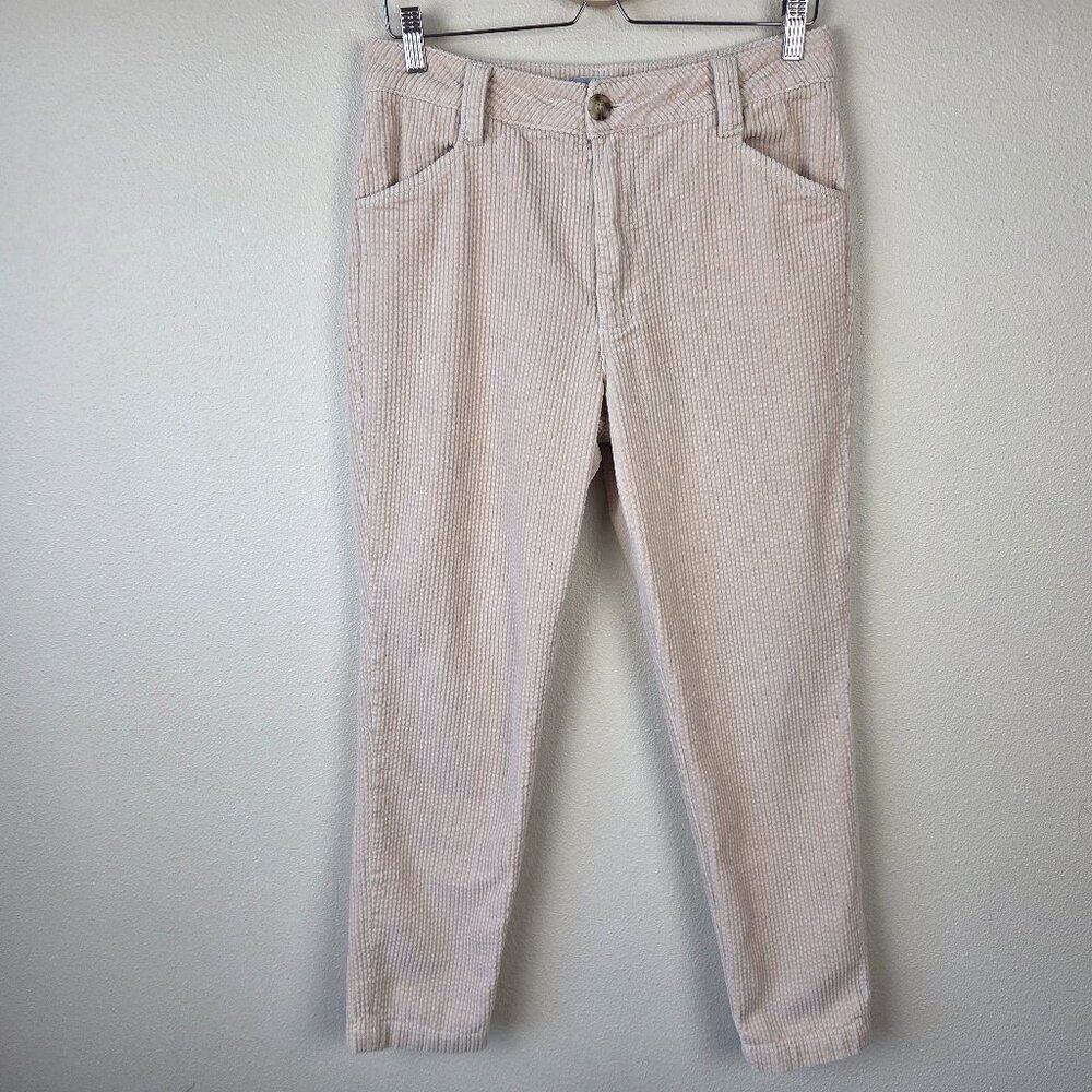 Kut From The Kloth Corduroy Pants Size 4 Ivory Tan Neutral Straight Slim Leg